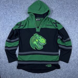 Excision Lost Lands Men's Hockey Jersey Hoodie Green Black Dinosaur Lacer Size S